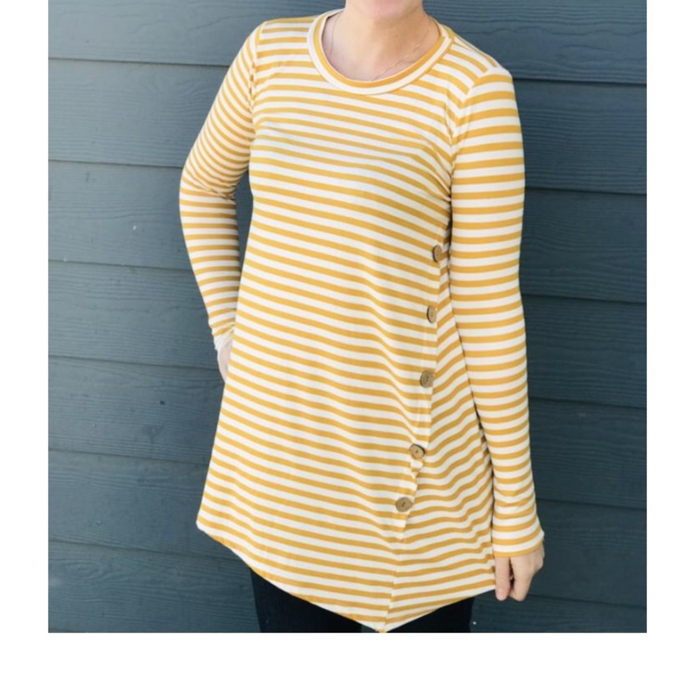 Striped asymmetrical tunic